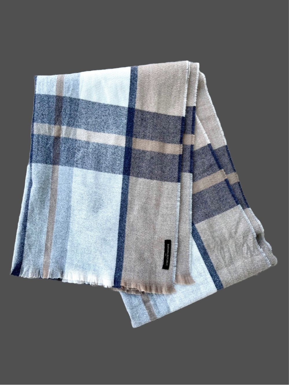 Banana Republic Blue & Gray Plaid Scarf